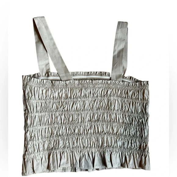 J. Crew Smocked Crop Tank Top Women’s Size Small NWT Tan Nude - Picture 9 of 13